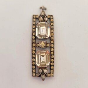 Art Deco Paste & Sterling Pendant